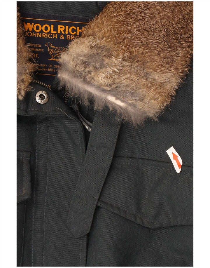 Woolrich Womens Utility Jacket UK 14 Medium Grey Nylon