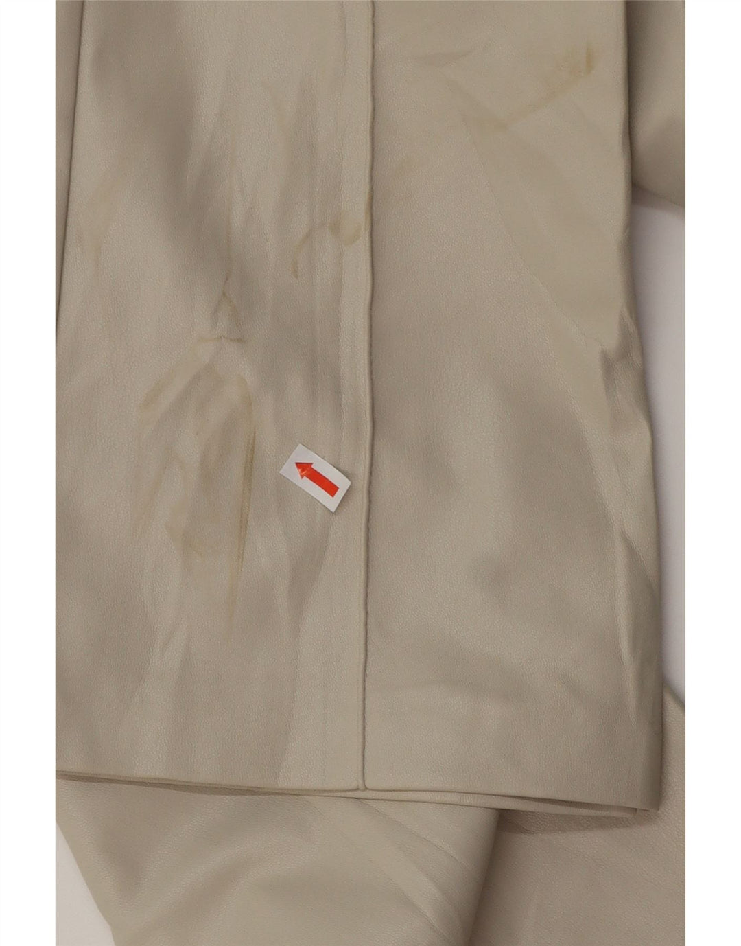 ZARA Womens Faux Leather Bootcut Trousers Small W26 L26 Beige Polyamide