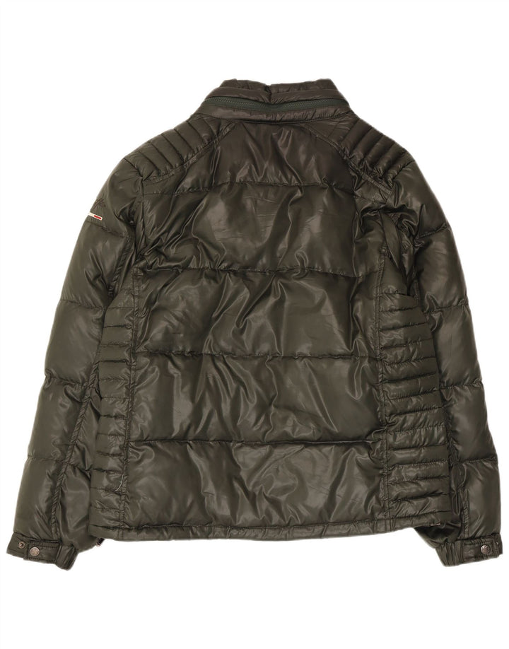 Lotto Womens Hooded Padded Jacket UK 18 XL Khaki Polyamide