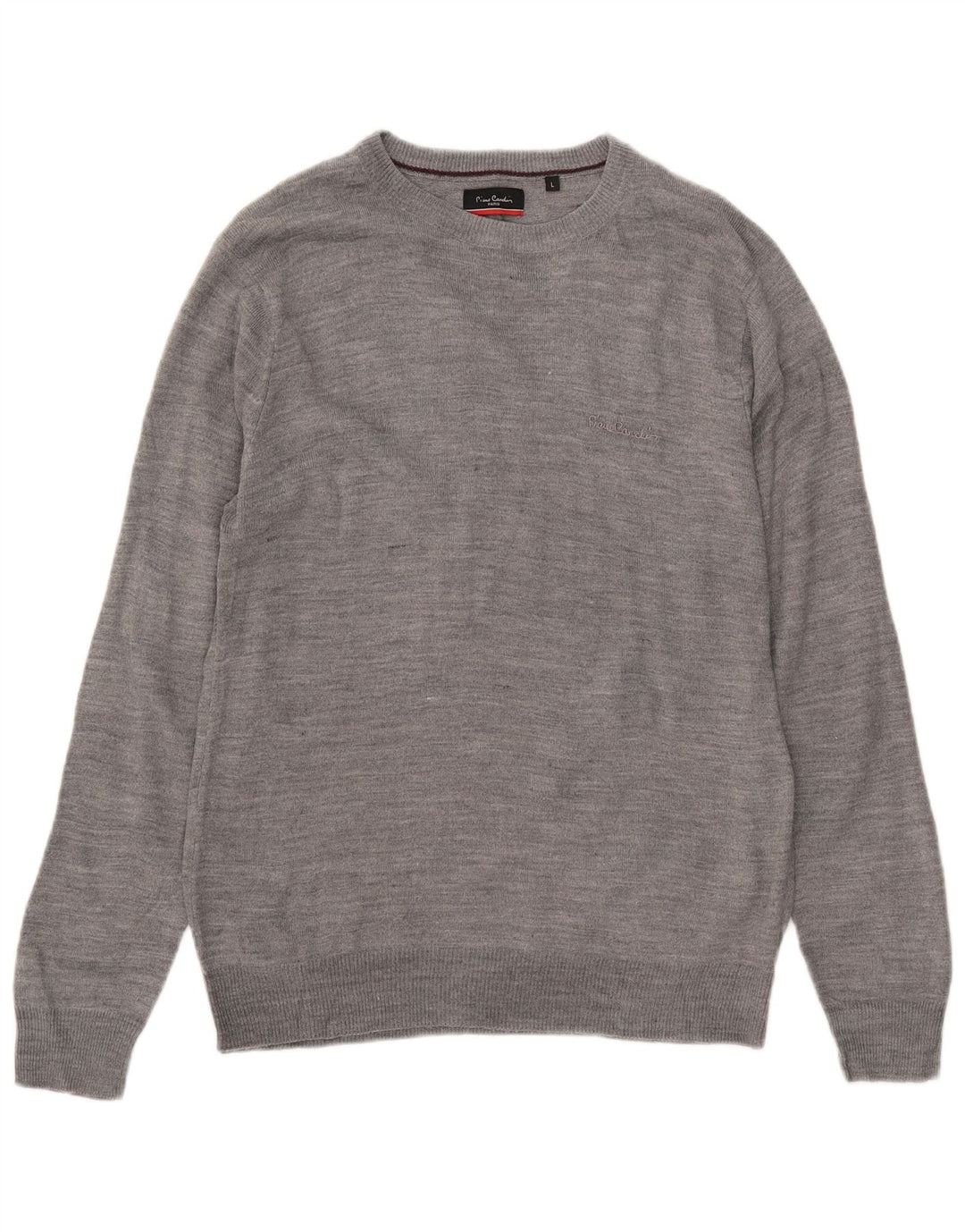 Pierre Cardin Mens Crew Neck Jumper Sweater Large Grey Acrylic