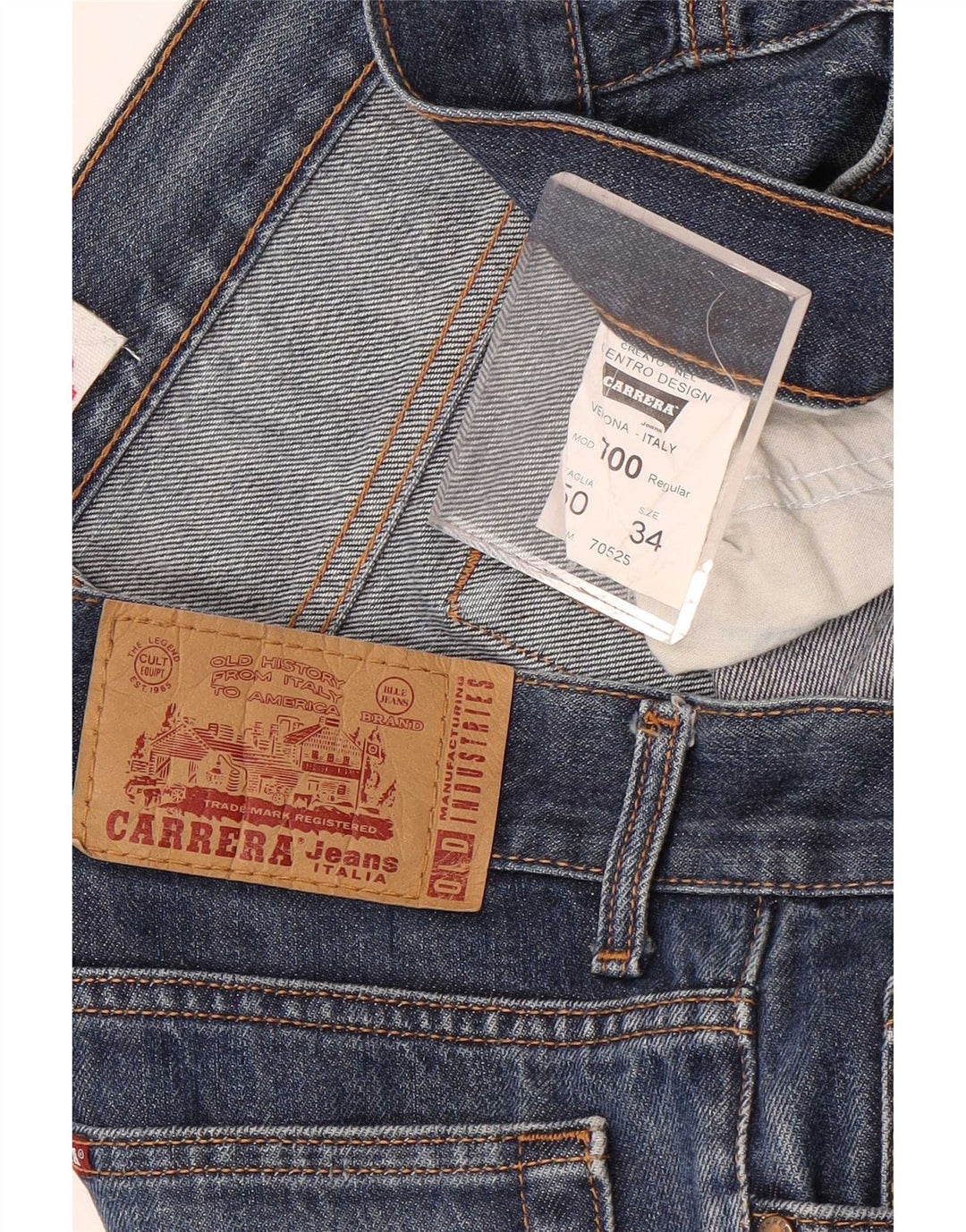 Carrera Mens 700 Regular Fit Straight Jeans W34 L33 Blue Cotton
