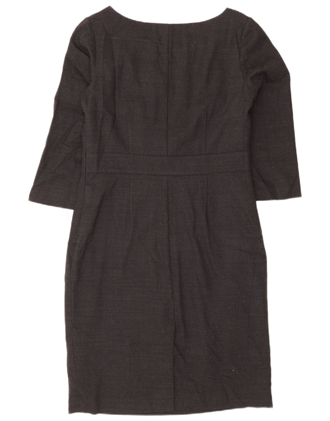 Boden Womens 3/4 Sleeve Regular Sheath Dress UK 12 Medium Grey Wool