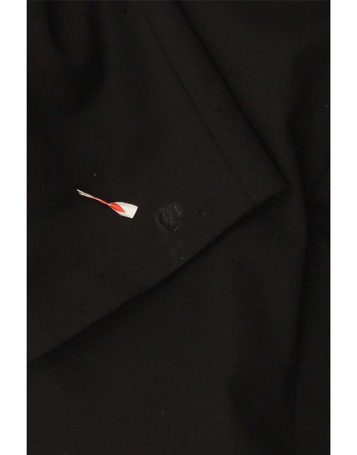 Marks & Spencer Mens Double Breasted Blazer Jacket UK 44 XL Black New Wool