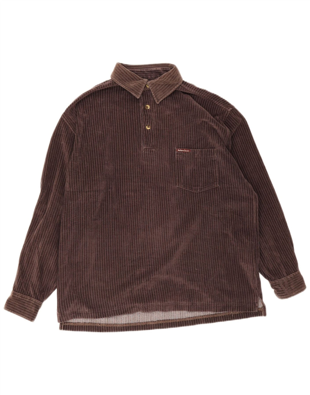 Marlboro Classics Mens Corduroy Pullover Shirt Medium Brown Cotton