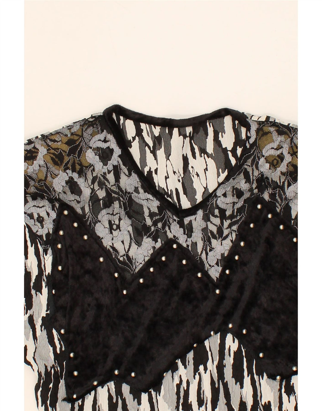 VINTAGE Womens Blouse Top UK 16 Large Black Floral Vintage Vintage and Second-Hand Vintage from Messina Hembry 