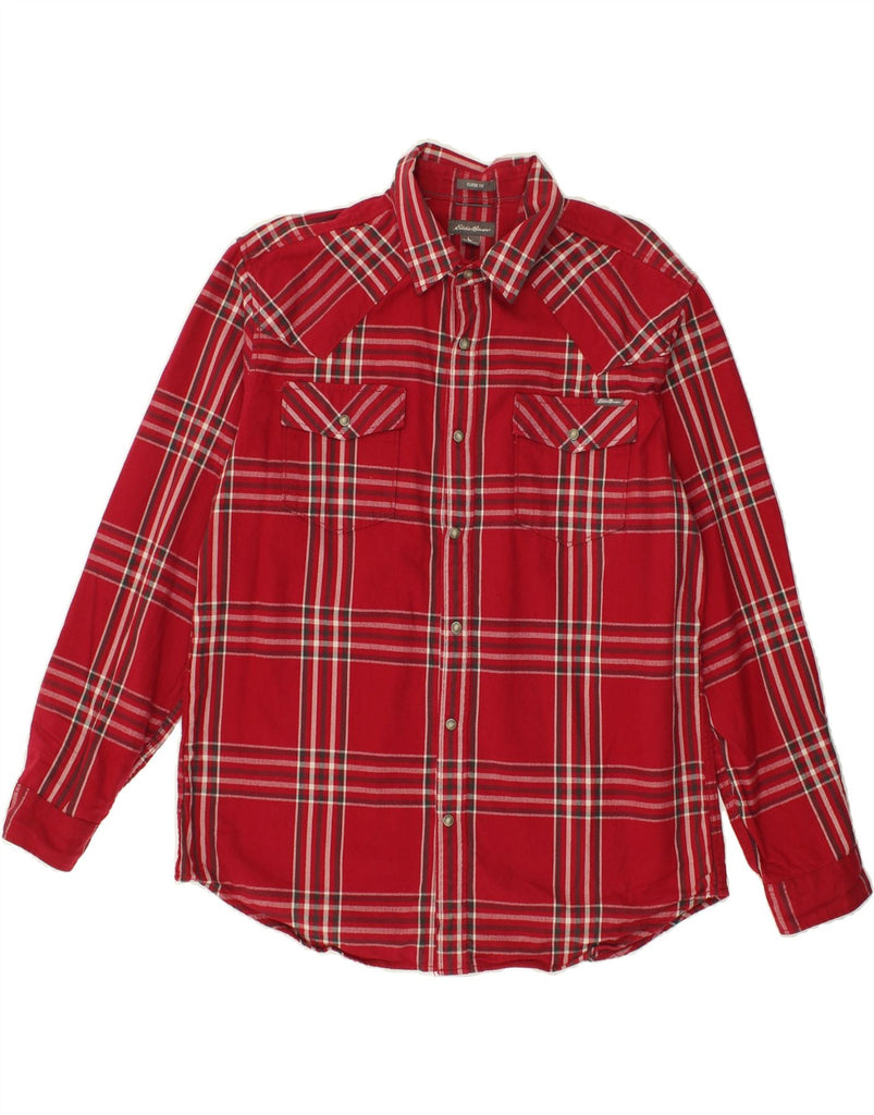 EDDIE BAUER Mens Classic Fit Shirt Large Red Check Cotton | Vintage Eddie Bauer | Thrift | Second-Hand Eddie Bauer | Used Clothing | Messina Hembry 