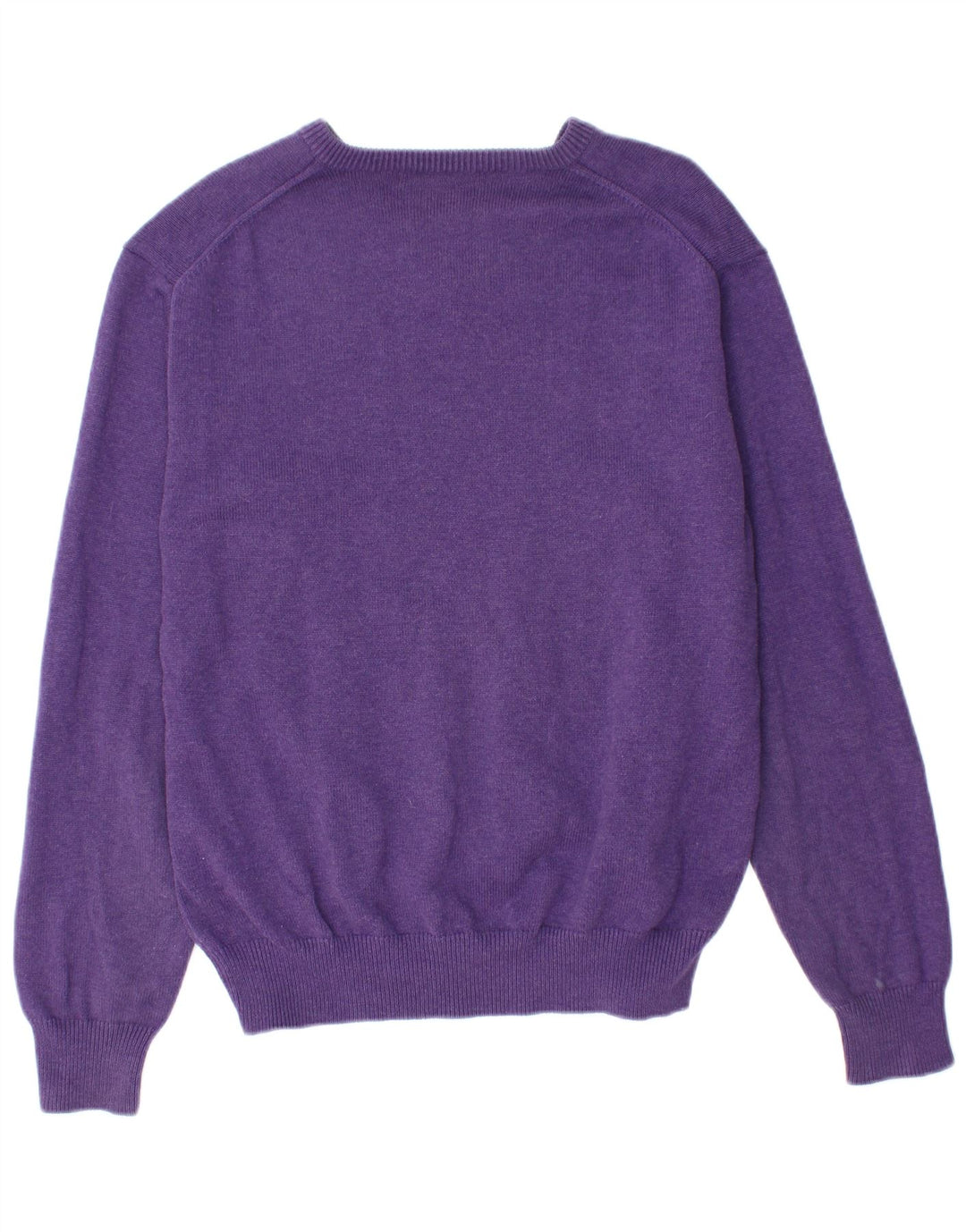 GANT Mens V-Neck Jumper Sweater Medium Purple Cotton
