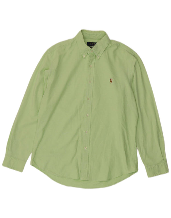 Polo Ralph Lauren Mens Stretch Oxford Slim Fit Shirt Large Green Cotton