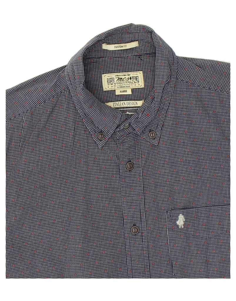 MARLBORO CLASSICS Mens Custom Fit Shirt XL Navy Blue Check | Vintage Marlboro Classics | Thrift | Second-Hand Marlboro Classics | Used Clothing | Messina Hembry 