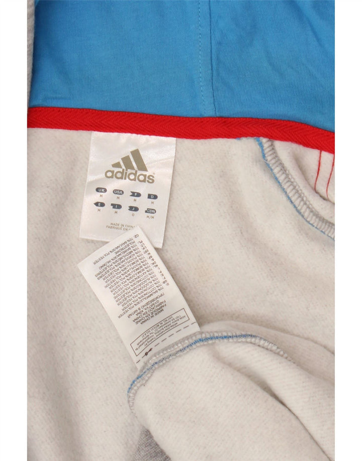 Adidas Mens Zip Hoodie Sweater Medium Grey Cotton