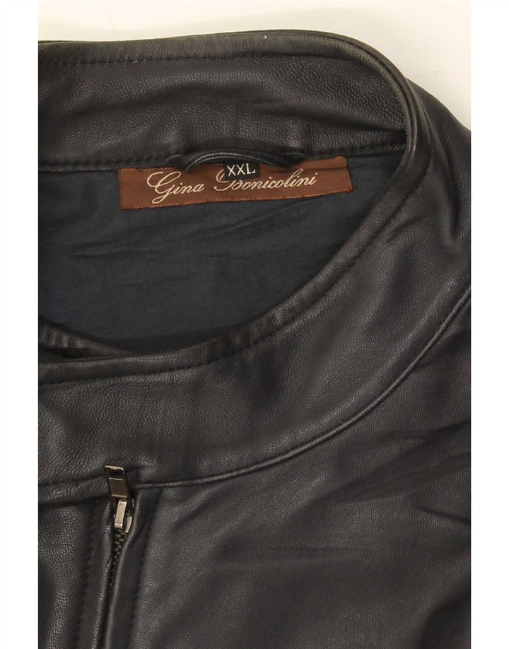 Vintage Mens Leather Jacket UK 44 2XL Black
