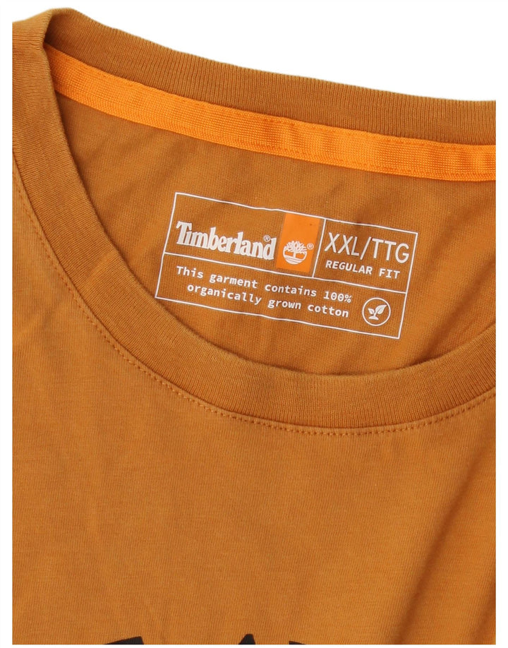 Timberland Mens Regular Fit Regular Fit Graphic T-Shirt Top 2XL Orange Logo