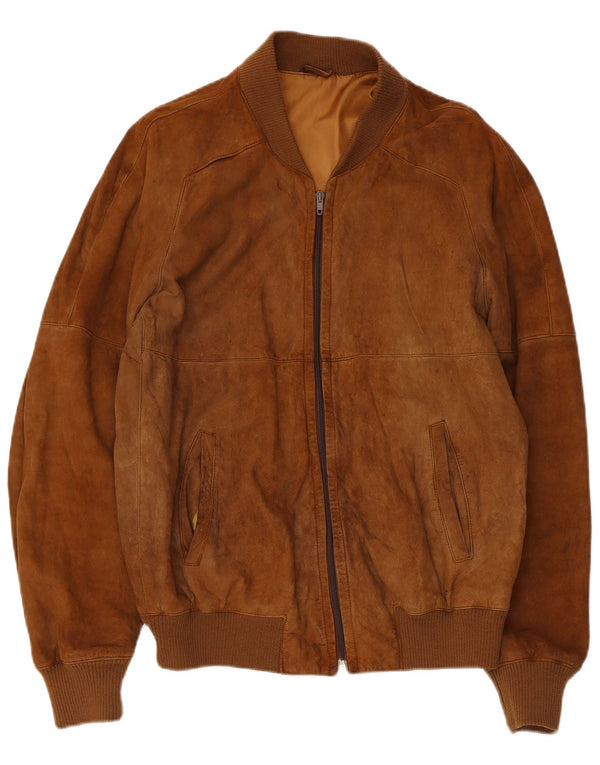 Anfor Mens Suede Bomber Jacket IT 52 XL Brown