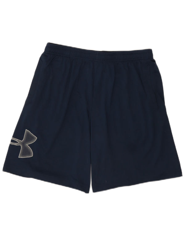 Under Armour Mens Graphic Sport Shorts Large Navy Blue Polyester