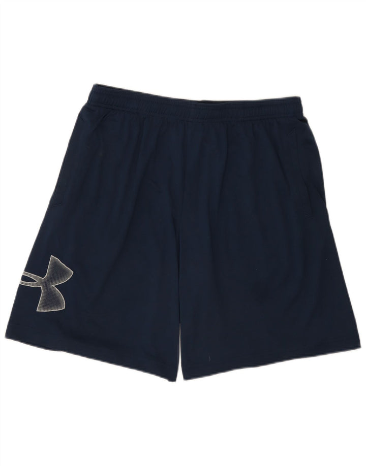 Under Armour Mens Graphic Sport Shorts Large Navy Blue Polyester