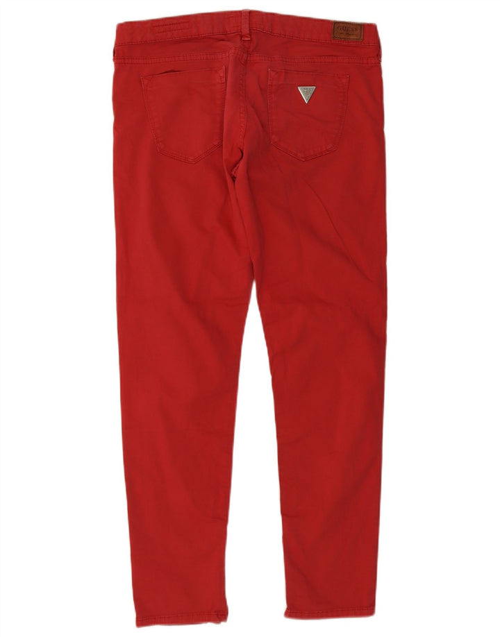 Guess Womens Skinny Jeans W31 L28 Red Cotton