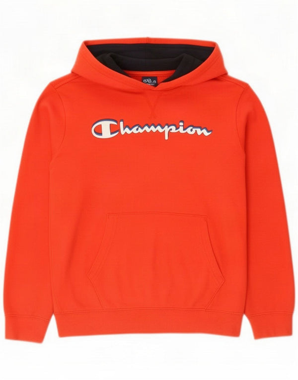 Champion Boys Graphic Hoodie Jumper 11-12 Years Large Red Cotton