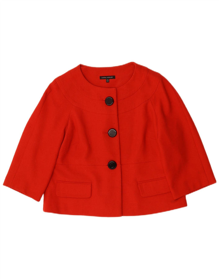 Laura Ashley Womens 3 Button Blazer Jacket UK 16 Large Red Polyester