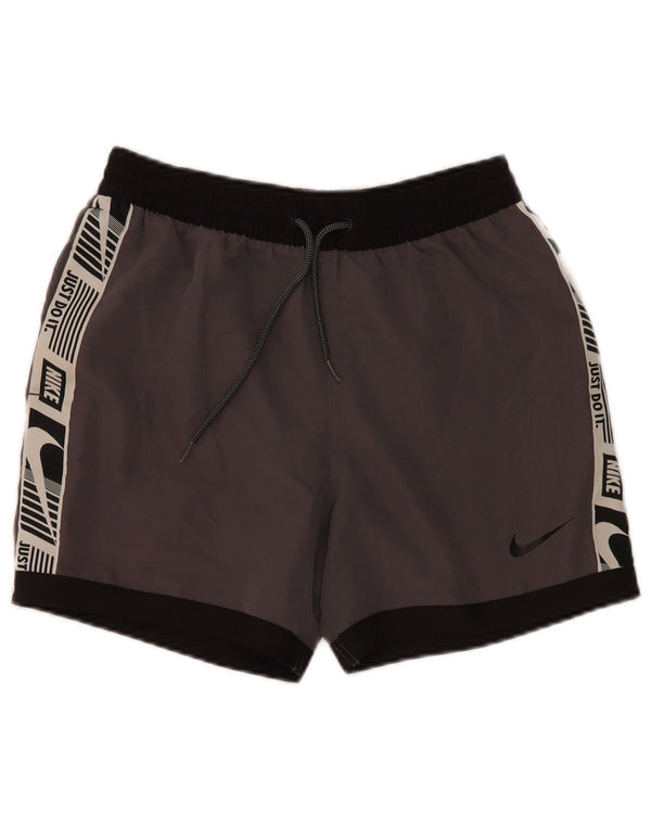 Nike Womens Graphic Sport Shorts UK 10 Small  Grey Colourblock