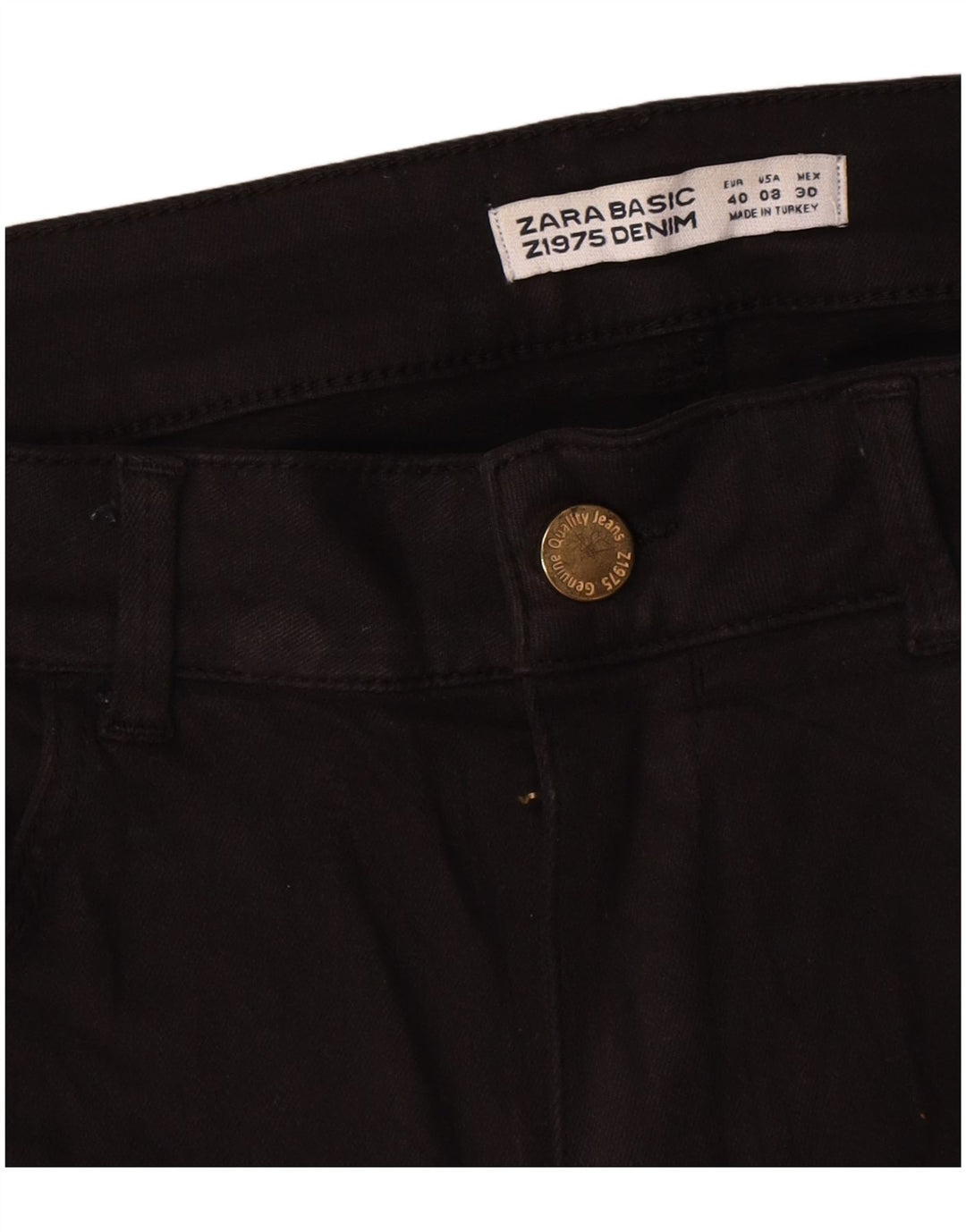 Zara Womens Straight Jeans EU 40 Medium W30 L30 Black Cotton