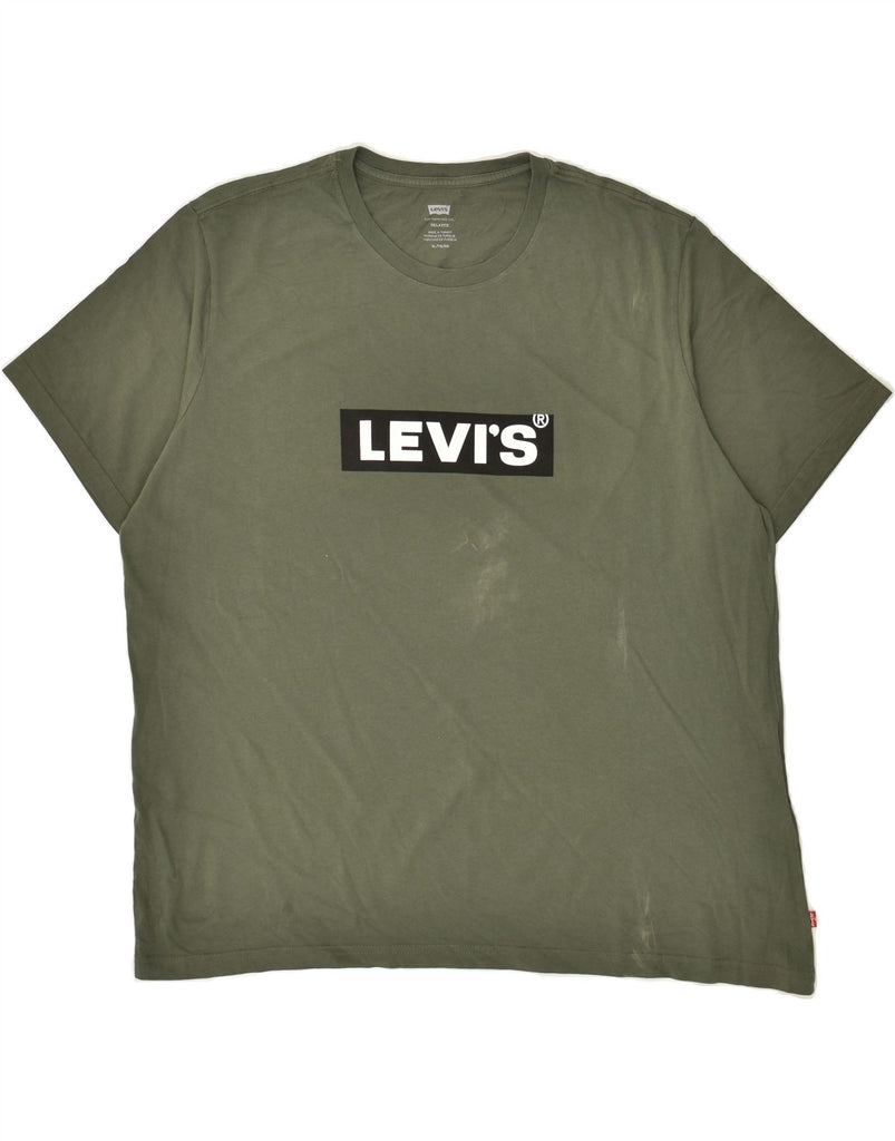 LEVI'S Mens Relaxed Fit Graphic T-Shirt Top XL Khaki Cotton | Vintage Levi's | Thrift | Second-Hand Levi's | Used Clothing | Messina Hembry 