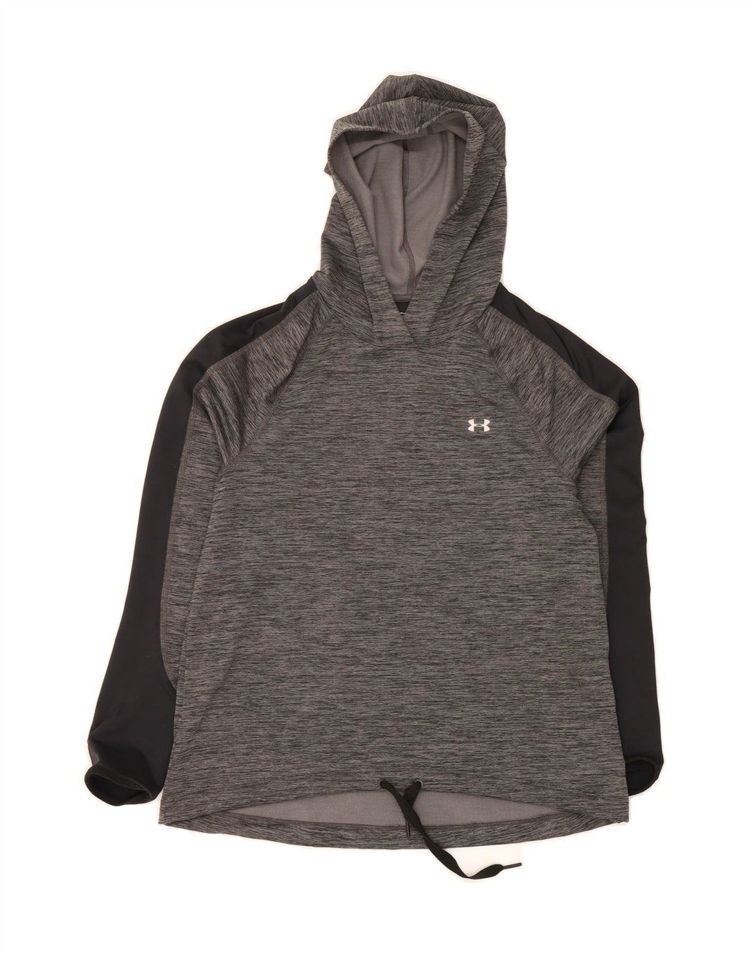UNDER ARMOUR Mens Hooded Top Long Sleeve Small Grey Colourblock Polyester Vintage Under Armour and Second-Hand Under Armour from Messina Hembry 