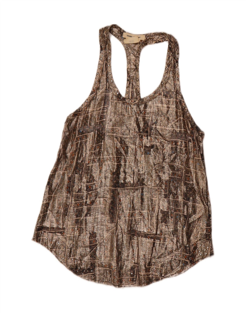 H&M Womens Abstract Pattern Sleeveless Blouse Top EU 34 XS Grey Silk Vintage H&M and Second-Hand H&M from Messina Hembry 