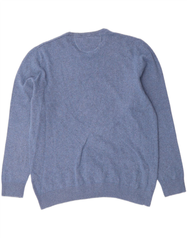 Charles Vogele Mens Crew Neck Jumper Sweater 2XL Blue Wool