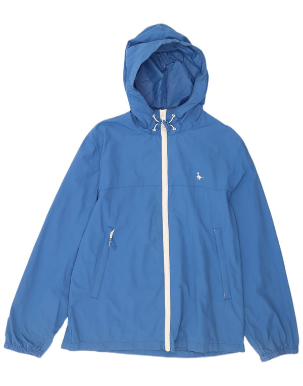 Jack Wills Mens Hooded Rain Jacket UK 42 XL Blue Nylon