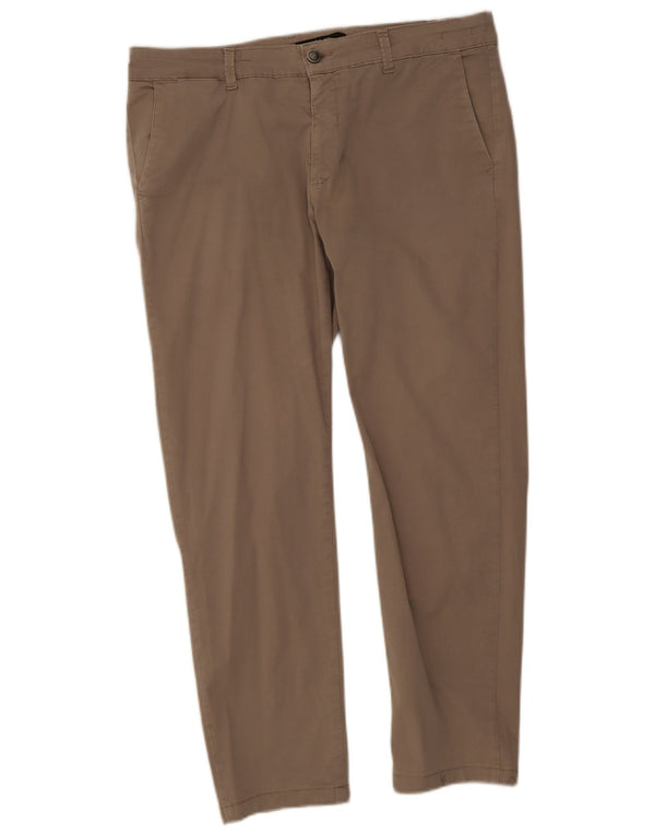 Liu Jo Mens Straight Chino Trousers IT 54 2XL W42 L28 Beige Cotton