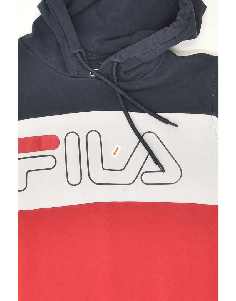 FILA Mens Graphic Hoodie Jumper XS Multicoloured Striped Cotton | Vintage Fila | Thrift | Second-Hand Fila | Used Clothing | Messina Hembry 