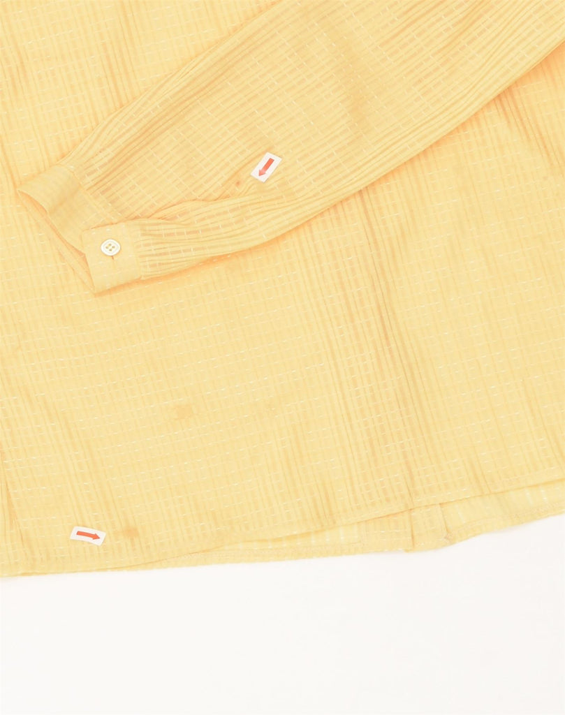 VINTAGE Womens Shirt UK 18 XL Yellow Check Polyester | Vintage Vintage | Thrift | Second-Hand Vintage | Used Clothing | Messina Hembry 