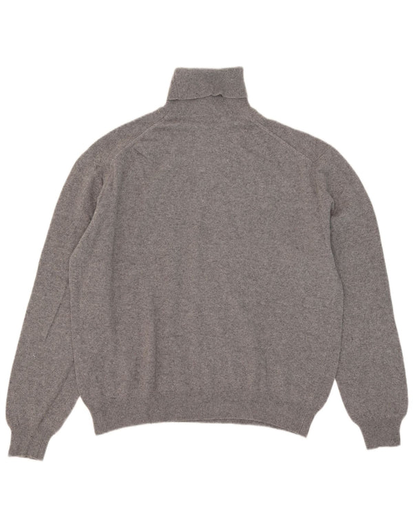 Conte of Florence Mens Roll Neck Jumper Sweater XL Grey Wool