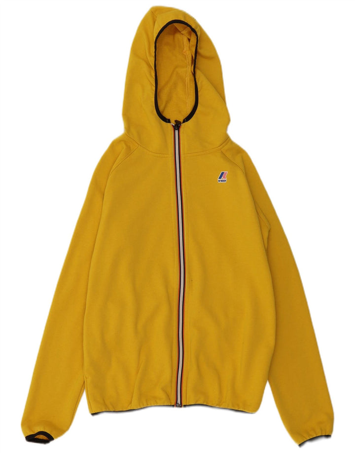 K-Way Boys Zip Hoodie Sweater 13-14 Years Yellow Polyester