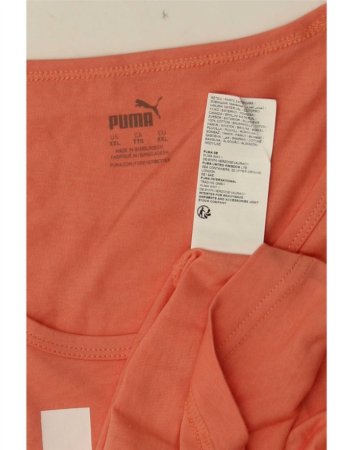Puma Mens Graphic T-Shirt Top 2XL Pink Cotton