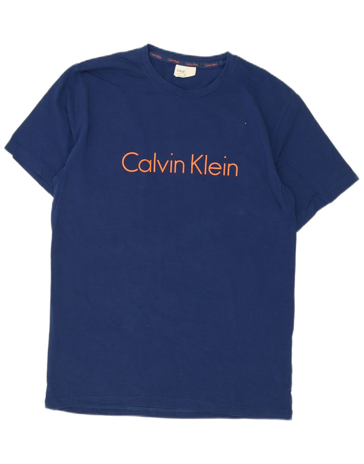 Calvin Klein Mens Graphic T-Shirt Top Medium Blue