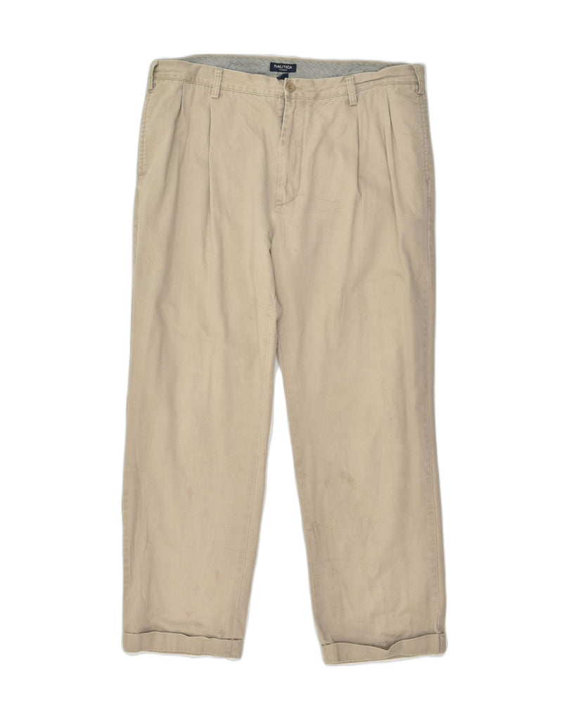 NAUTICA Mens Rigger Pegged Chino Trousers W40 L32 Beige Cotton | Vintage Nautica | Thrift | Second-Hand Nautica | Used Clothing | Messina Hembry 