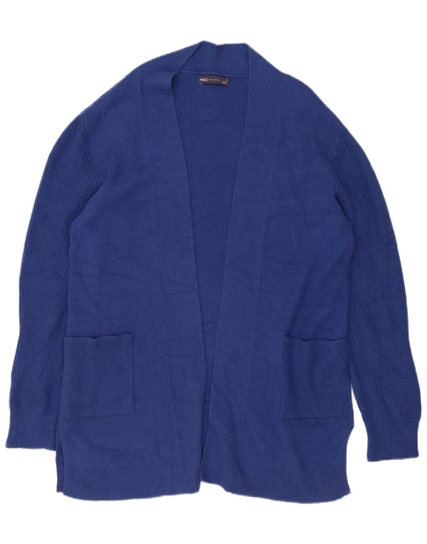 Marks & Spencer Womens Oversized Longline Cardigan Sweater UK 16 Large Blue