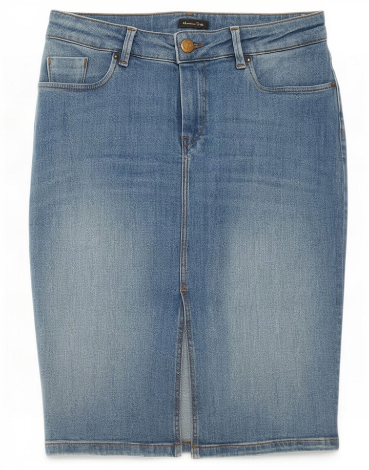 Massimo Dutti Womens Denim Skirt EU 38 Small W28 Blue