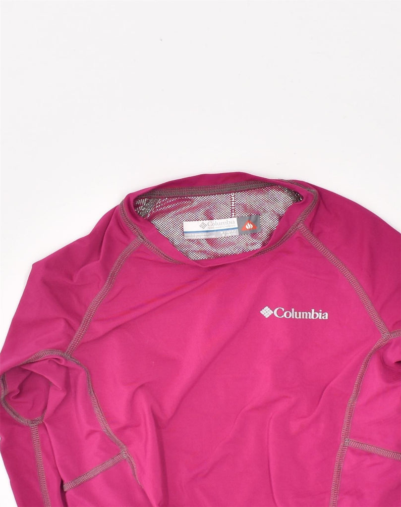 COLUMBIA Girls Top Long Sleeve 10-11 Years Medium Pink Polyester | Vintage | Thrift | Second-Hand | Used Clothing | Messina Hembry 