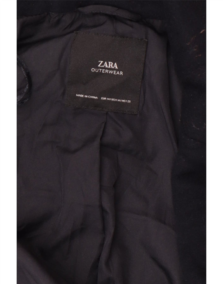 Zara Womens Double Breasted Coat UK 14 Medium Navy Blue