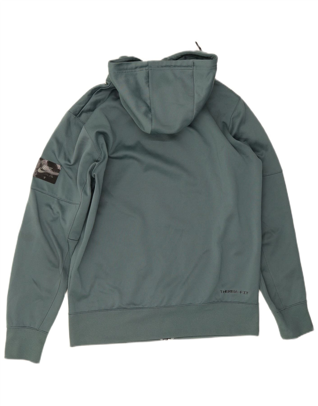 Nike Mens Therma-Fit Graphic Zip Hoodie Sweater Medium Green Polyester