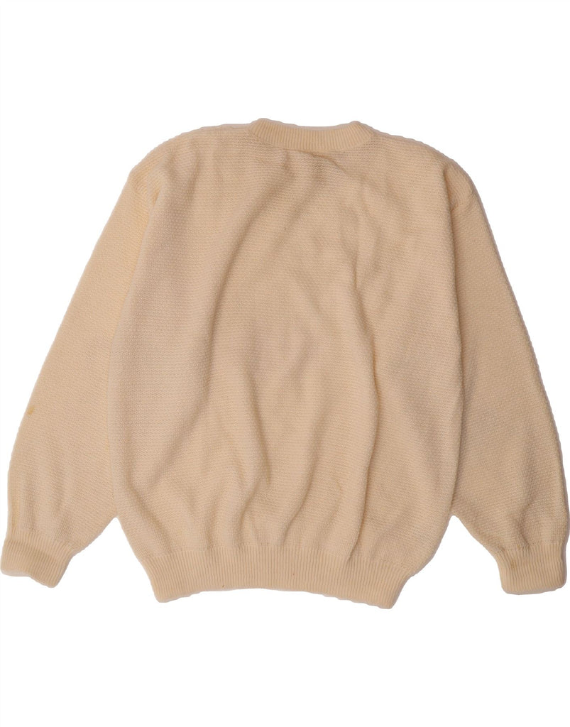 VINTAGE Mens Crew Neck Jumper Sweater IT 56 XL Off White Acrylic Vintage Vintage and Second-Hand Vintage from Messina Hembry 