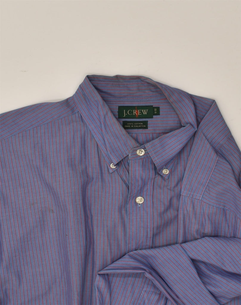 J. CREW Mens Shirt Size 16 Large Blue Striped Cotton | Vintage J. Crew | Thrift | Second-Hand J. Crew | Used Clothing | Messina Hembry 