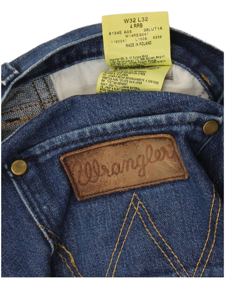 Wrangler Mens 4 RRB Denim Shorts W32 Medium Blue Cotton