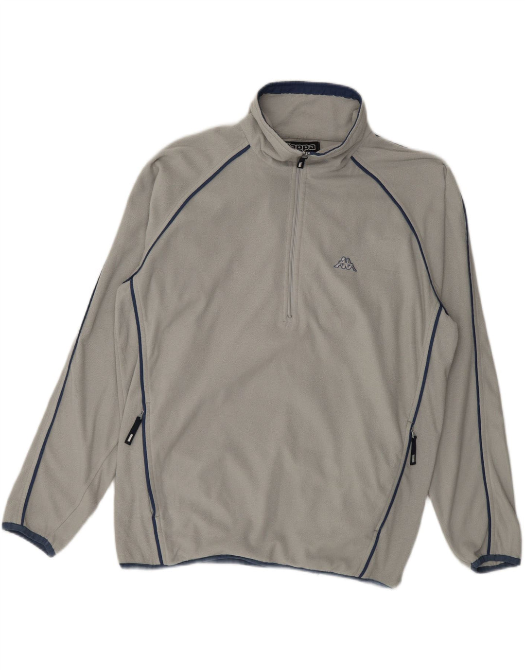 Kappa Mens Zip Neck Fleece Jumper Large Grey Polyester