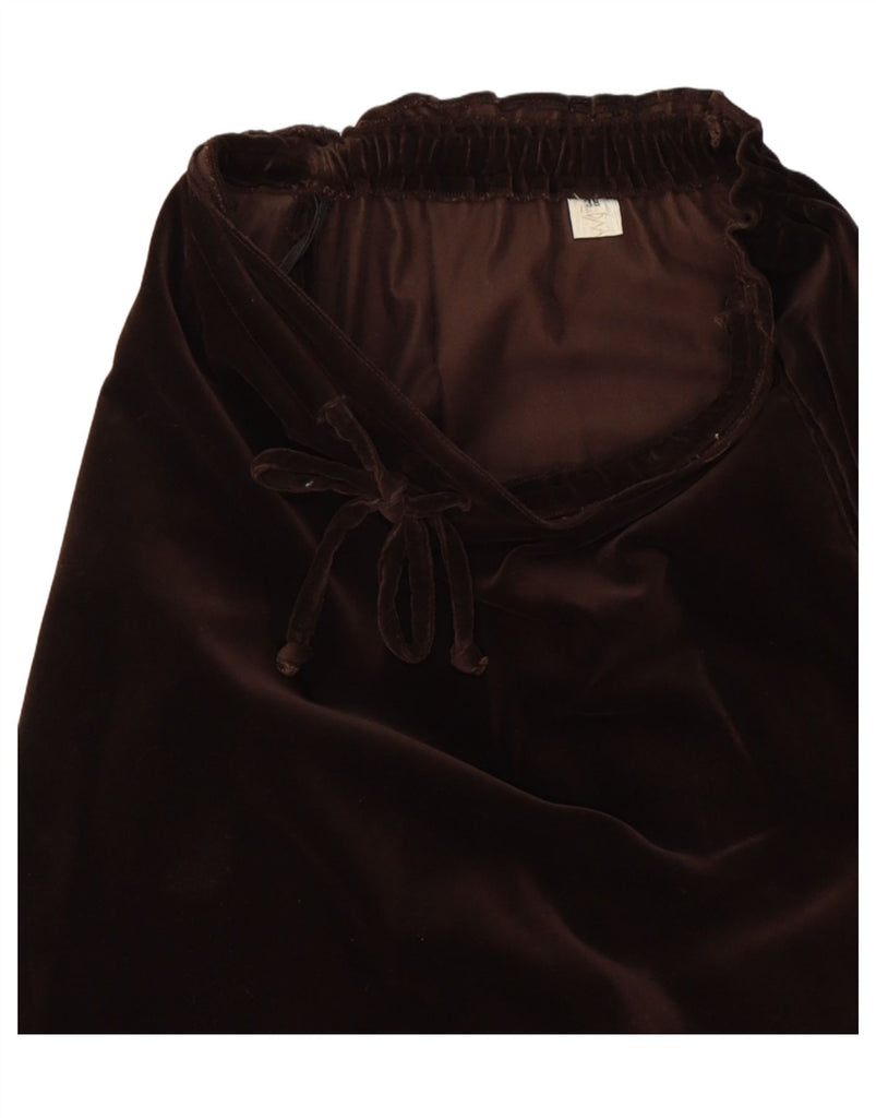 VINTAGE Womens High Waist Velvet A-Line Skirt EU 38 Medium W26 Brown Vintage Vintage and Second-Hand Vintage from Messina Hembry 