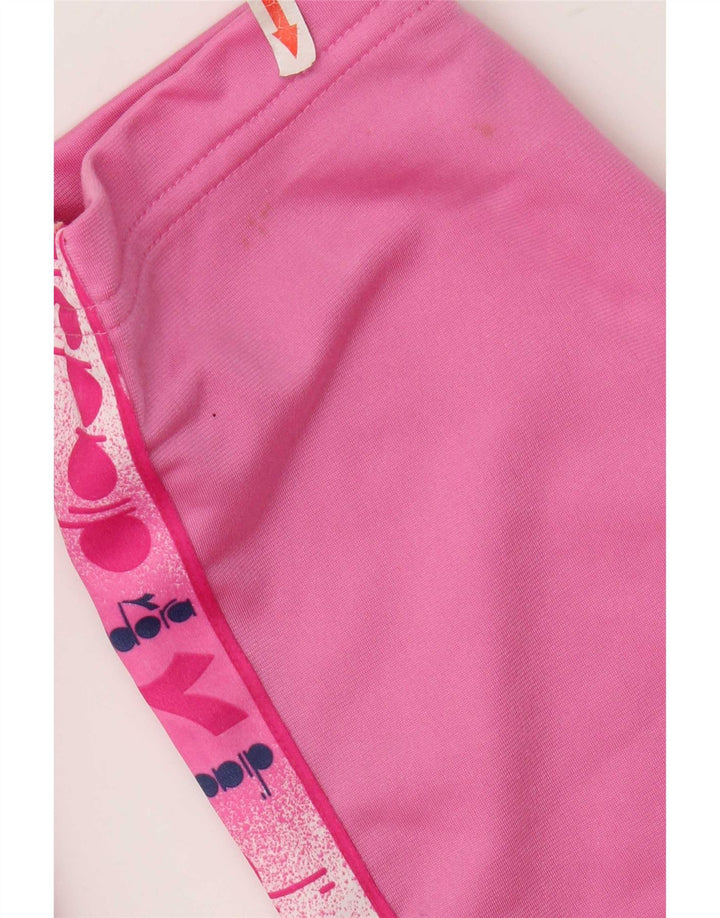 Diadora Womens Graphic Tracksuit Trousers UK 14 Medium Pink