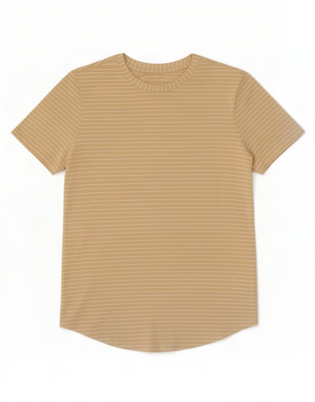 Lululemon Womens T-Shirt Top UK 12 Medium Beige Striped