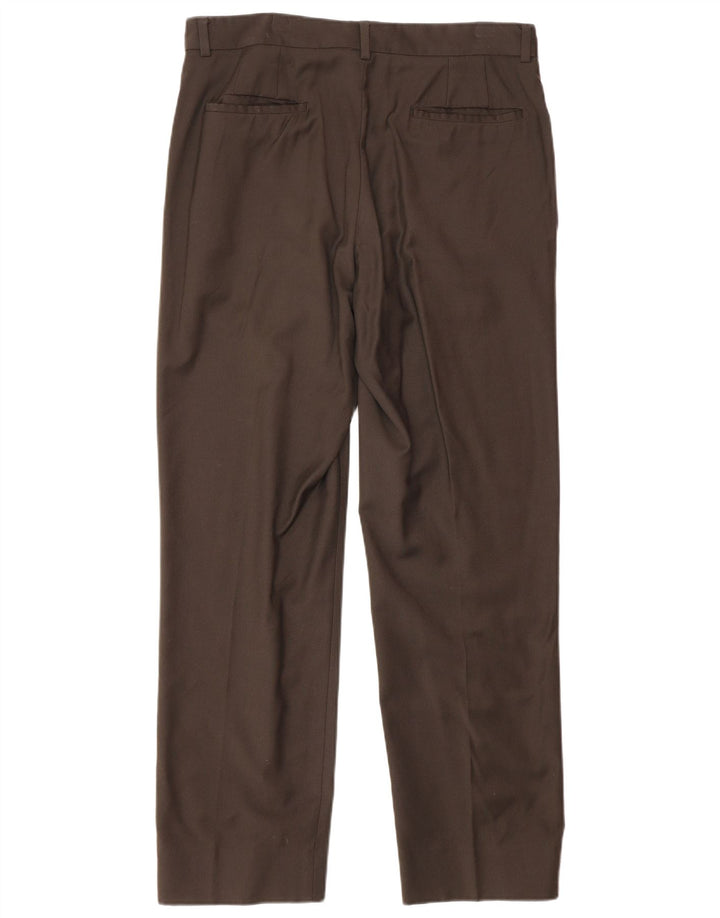 Calvin Klein Womens Straight Suit Trousers W32 L30 Brown